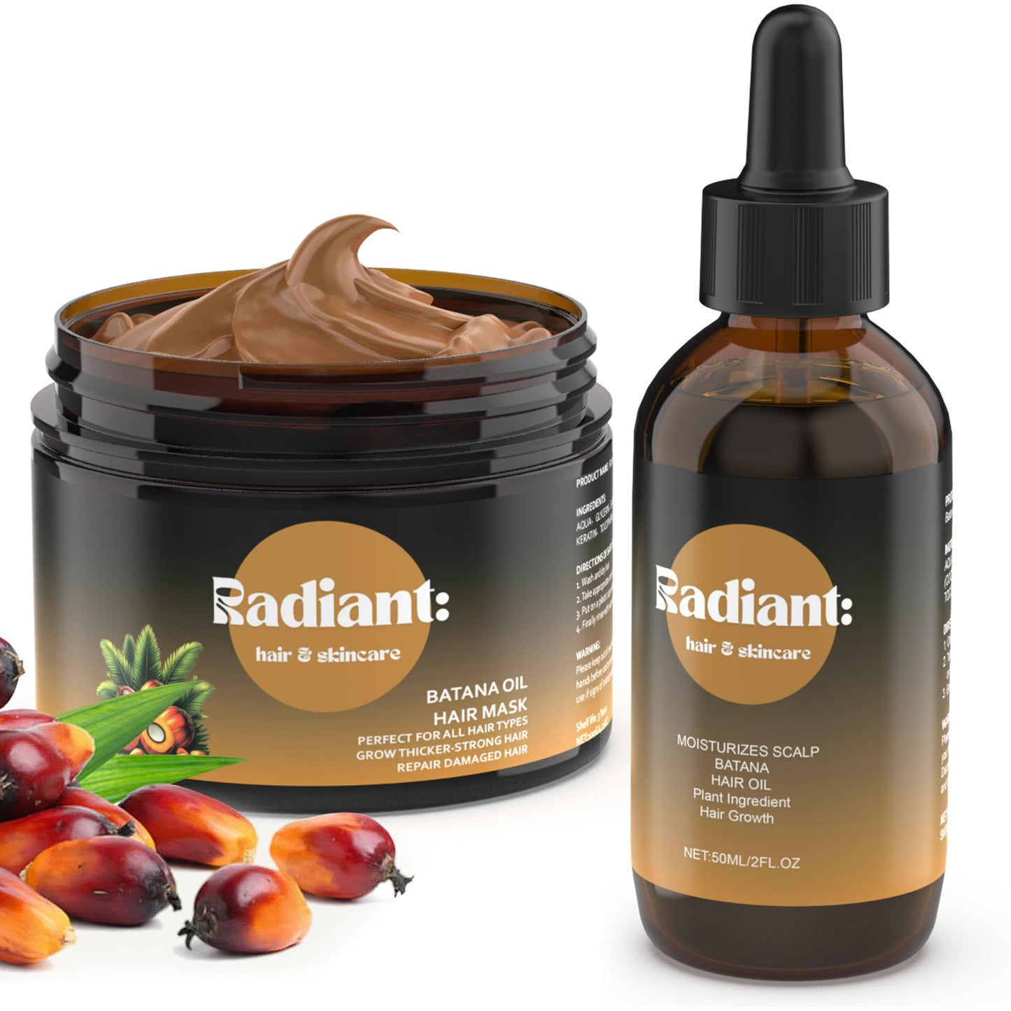 Ajoré Batana Oil Hair Growth Bundle — 100% Organic Pure Batana Oil & Mask Treatment for Thinning Hair