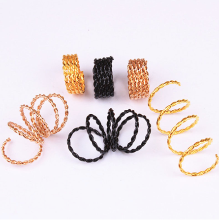Ajoré DIY Dreadlock Spring Rings Hair Accessories — Metal Hair Jewelry for Locs Braids & Styling