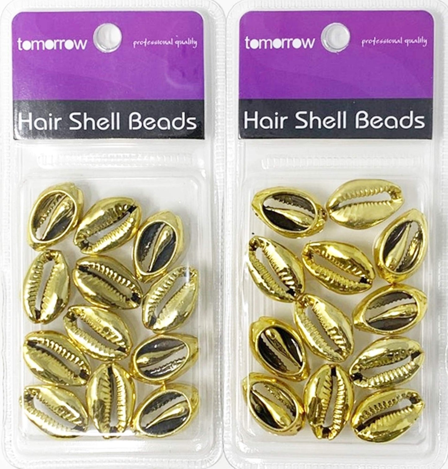 Ajoré Cowrie Shell Hair Beads — Natural Sea Shell Dreadlock Braid Decoration Accessories 2 Pack