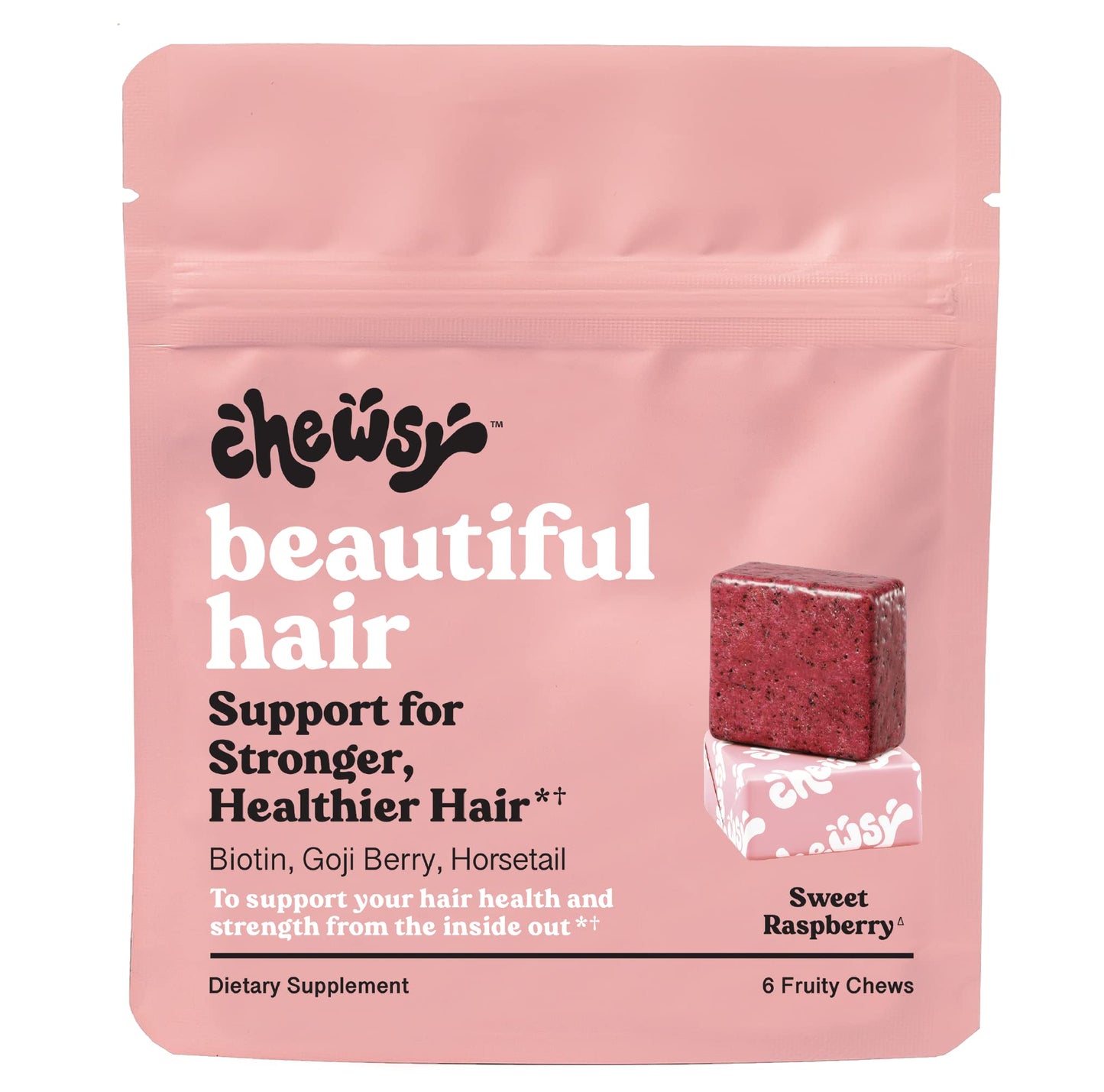 Ajoré Biotin Hair Growth Chews — Vitamins C A B12 D3 Goji Berry for Stronger Healthier Hair All Types