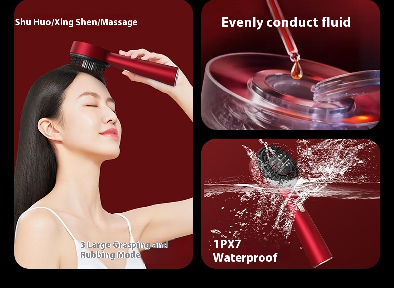 Ajoré Electric Scalp Massager Comb — Red Light Therapy Hair Growth Stimulator for Men & Women