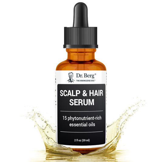 Dr. Berg Scalp & Hair Serum (Improved Formula) with Vitamin D3 & E - Clinically Tested Paraben- and Sulfate-Free Hair Oil for Women & Men - Includes Rosemary Oil Castor Oil & Jojoba Oil - 2 Fl oz