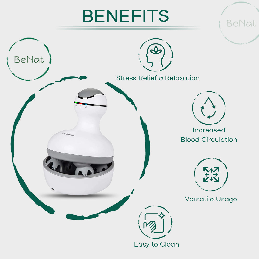 Ajoré Smart Electric Scalp Massager — Wireless Hair Growth Stimulator for Stress Relief & Blood Circulation