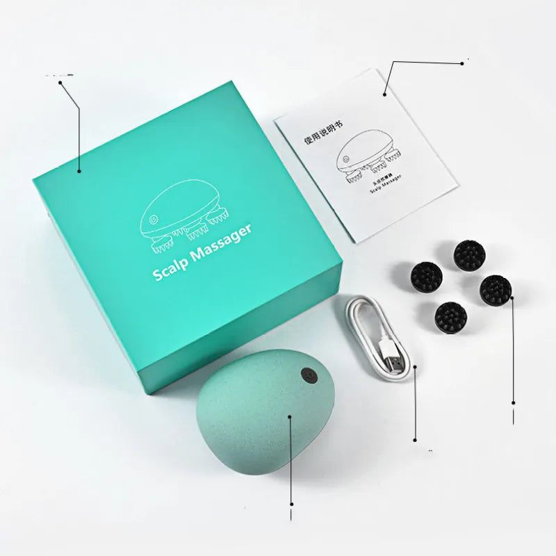 Ajoré Automatic Air Pressure Scalp Massager — Electric Head Massage Device for Stress Relief & Hair Growth