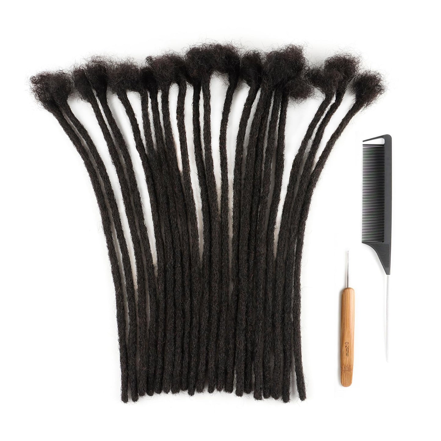 Ajoré Human Hair Dreadlock Extensions — 0.2cm Loc Extensions Can Be Dyed & Bleached for Men & Women