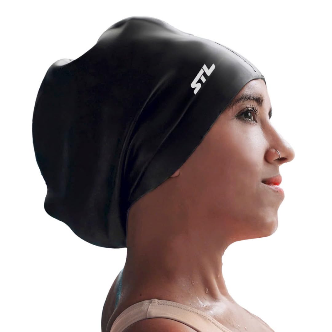 Ajoré Extra Large Swim Cap for Braids & Dreadlocks — Waterproof Silicone Swimming Hat for Long Hair Extensions