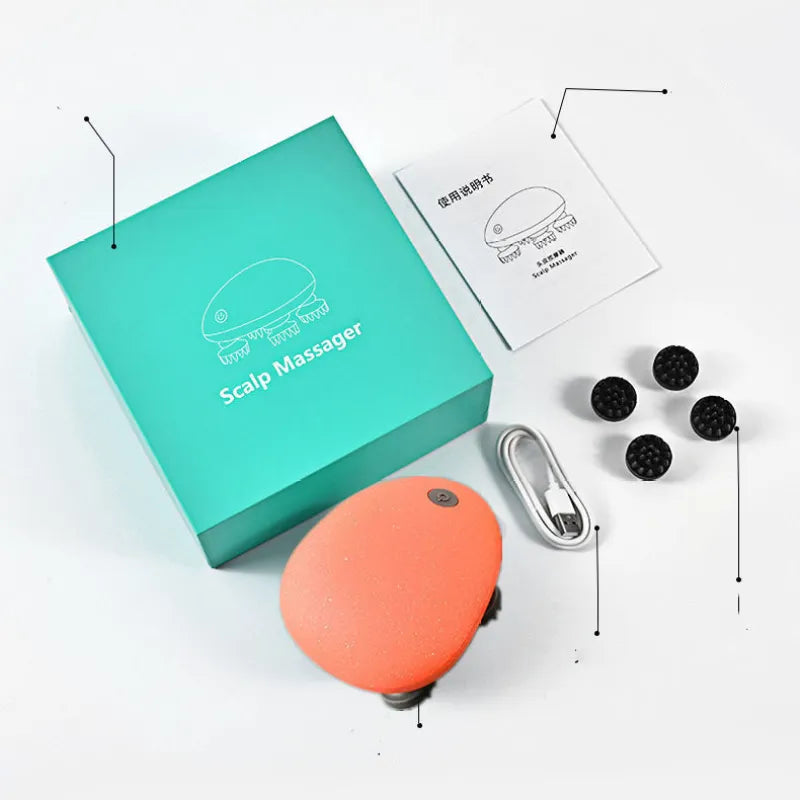 Ajoré Automatic Air Pressure Scalp Massager — Electric Head Massage Device for Stress Relief & Hair Growth