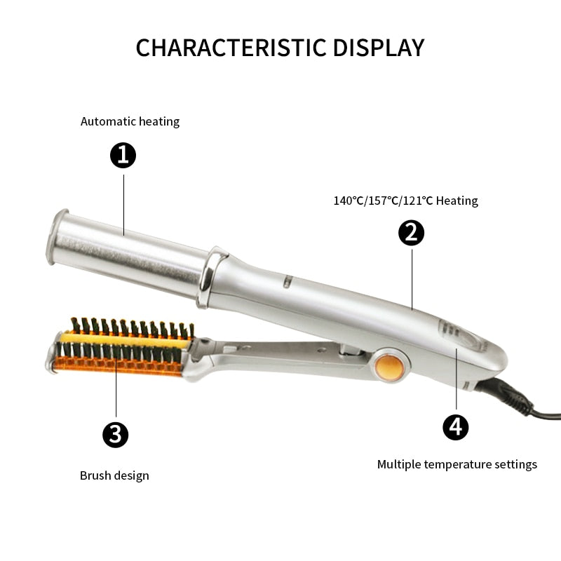 Ajoré 3-in-1 Curling Iron Flat Iron Hair Straightener Set — Wet & Dry Ceramic Styling Tool