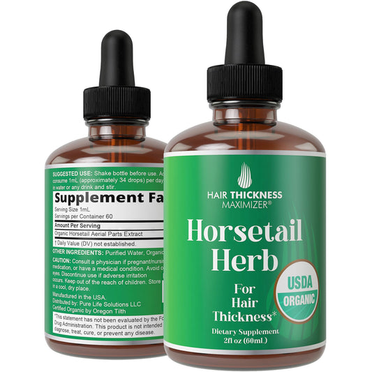 Ajoré Organic Horsetail Herb Hair Growth Drops — Vegan Liquid Supplement for Thicker Stronger Hair