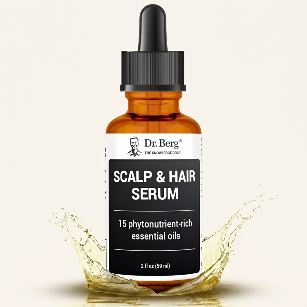 Dr. Berg Scalp & Hair Serum (Improved Formula) with Vitamin D3 & E - Clinically Tested Paraben- and Sulfate-Free Hair Oil for Women & Men - Includes Rosemary Oil Castor Oil & Jojoba Oil - 2 Fl oz