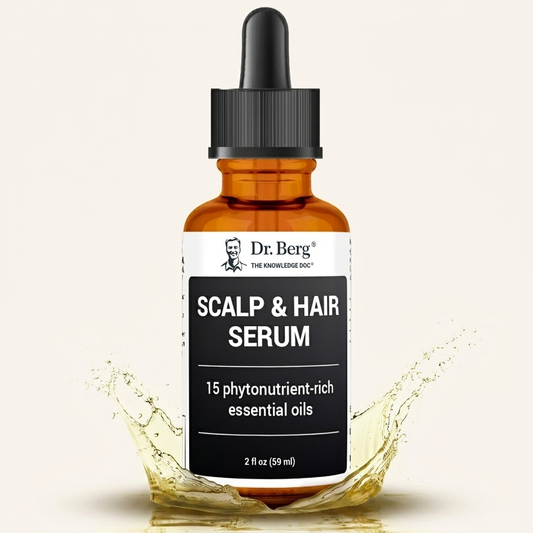 Dr. Berg Scalp & Hair Serum (Improved Formula) with Vitamin D3 & E - Clinically Tested Paraben- and Sulfate-Free Hair Oil for Women & Men - Includes Rosemary Oil Castor Oil & Jojoba Oil - 2 Fl oz