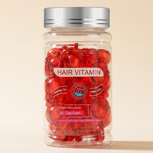 Ajoré No-Rinse Hair Vitamin Serum Capsules — Keratin Moroccan Oil Treatment for Dry Damaged Hair (40 Pcs)