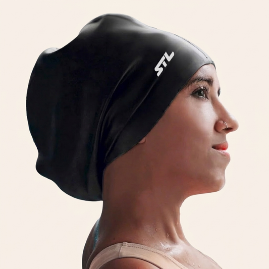 Ajoré Extra Large Swim Cap for Braids & Dreadlocks — Waterproof Silicone Swimming Hat for Long Hair Extensions