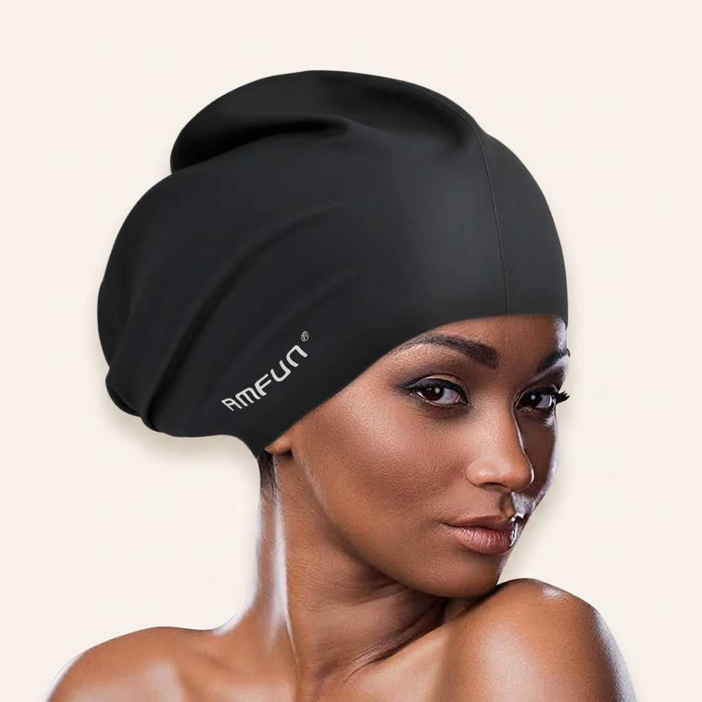 Ajoré Silicone Swim Cap for Dreadlocks & Afros — Extra Large Waterproof Swimming Hat for Braids Weaves Curls