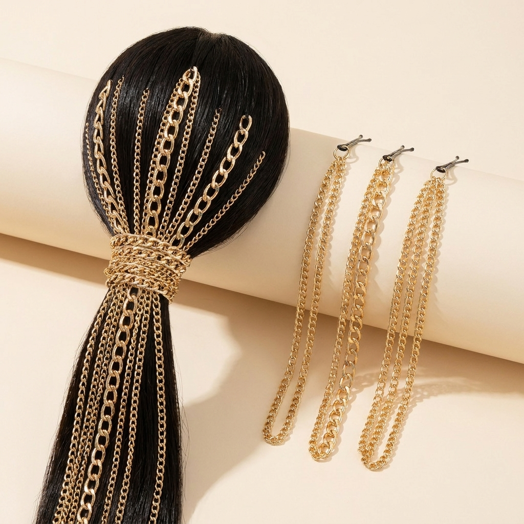 Ajoré Women's Hair Chain Wave Headdress — Fashion Tassel Aluminium Hair Accessories
