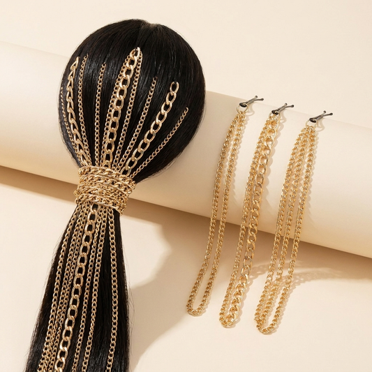 Ajoré Women's Hair Chain Wave Headdress — Fashion Tassel Aluminium Hair Accessories