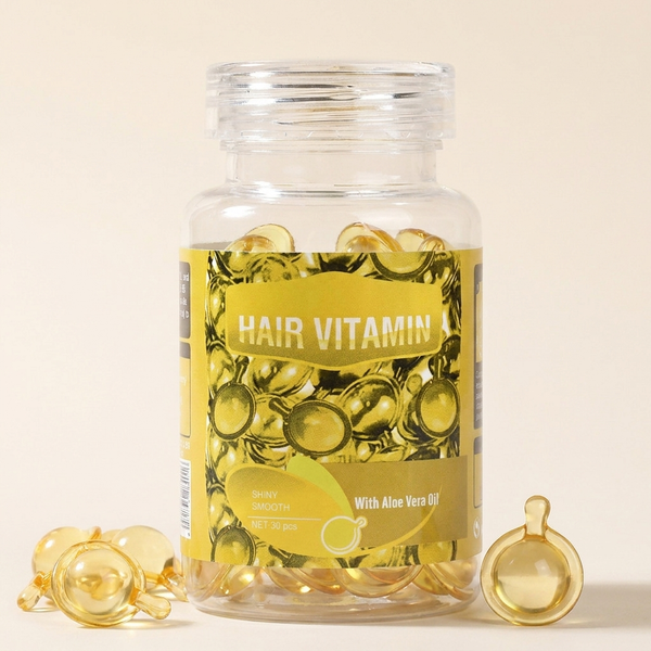 Hair Treatment Serum No Rinse Hair Vitamin Serum Capsule Enriched with Moroccan Oil Vitamin A C E and Pro Vit B5 Hair Oil Capsules for Moisturizing Anti-frizz Repair Maintenance(30CapsuleYellow)