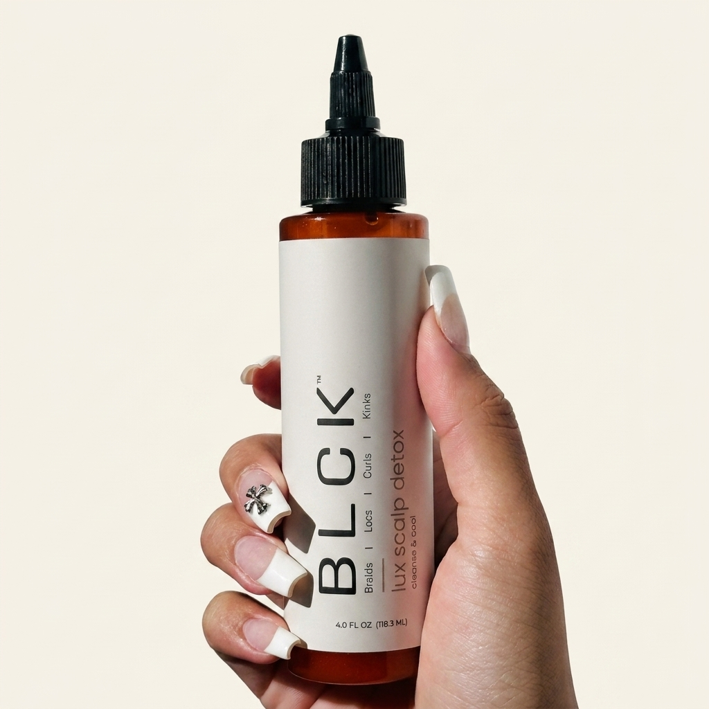 BLCK Lux Scalp Detox Hair Serum Cleanser for Braids Locs Curls and Kinks 4 oz / 118.3 ml