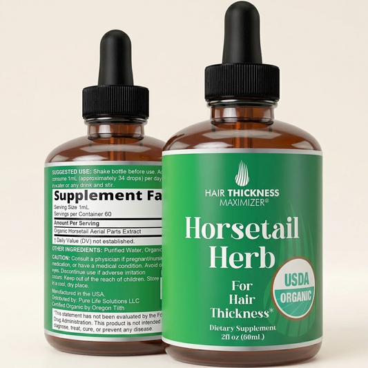 Ajoré Organic Horsetail Herb Hair Growth Drops — Vegan Liquid Supplement for Thicker Stronger Hair