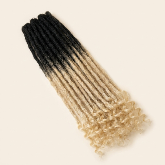 Ajoré Human Hair Loc Extensions Burgundy — 100% Handmade Permanent Dreadlock Extensions for Men Women Kids